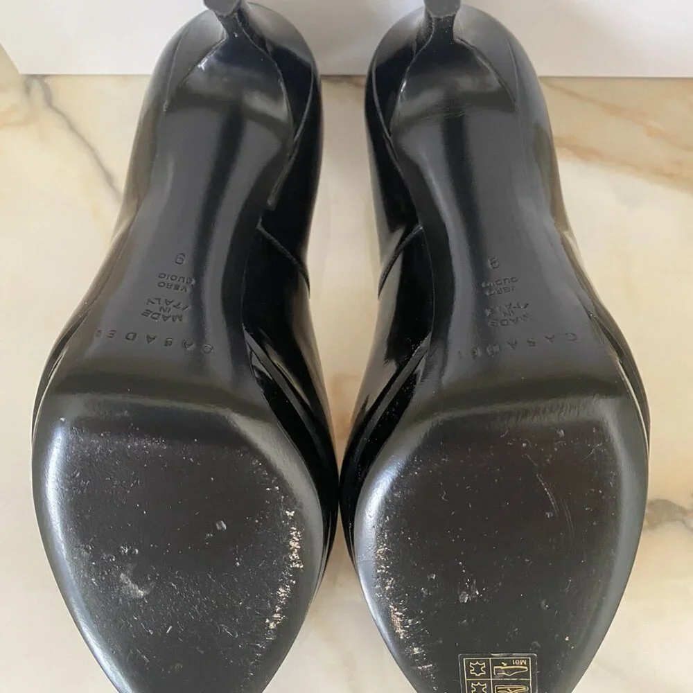 Casadei Black Patent Leather Platform Pumps High Heel Stilettos - Picture 5 of 5